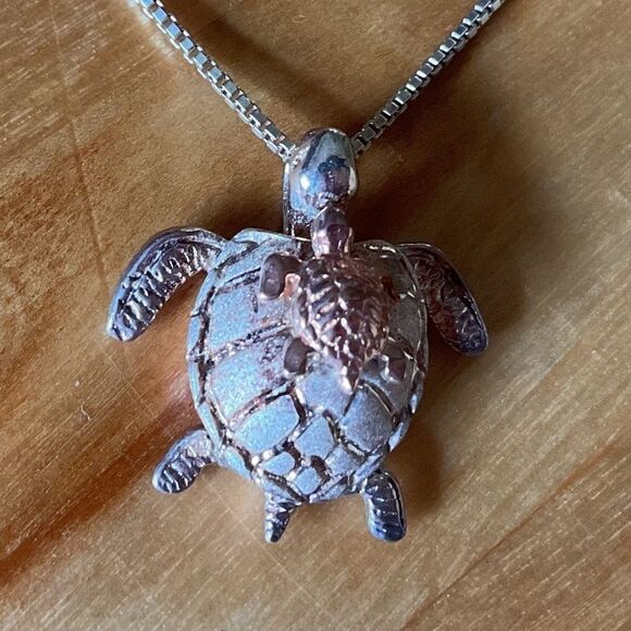 STERLING SILVER GOLD PLATED SILVER 925 WITH CHAIN TURQUOISE NECKLACE​ - Picture 3 of 13